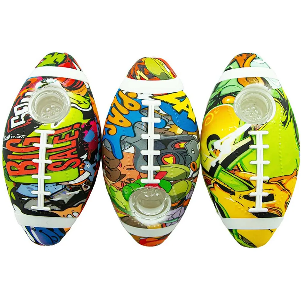 SHP8 - Silicone Rugby Ball Pipe  (Pack Of 5) (Unit Cost $4.99)