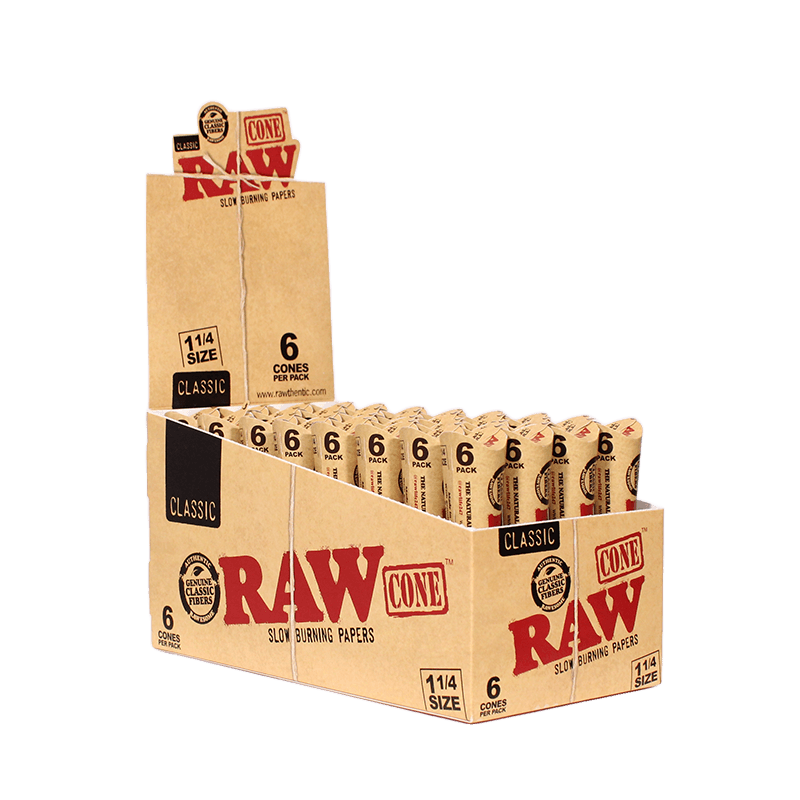 RAW Classic 1 1/4 Cones (6 CONES PER PACK)