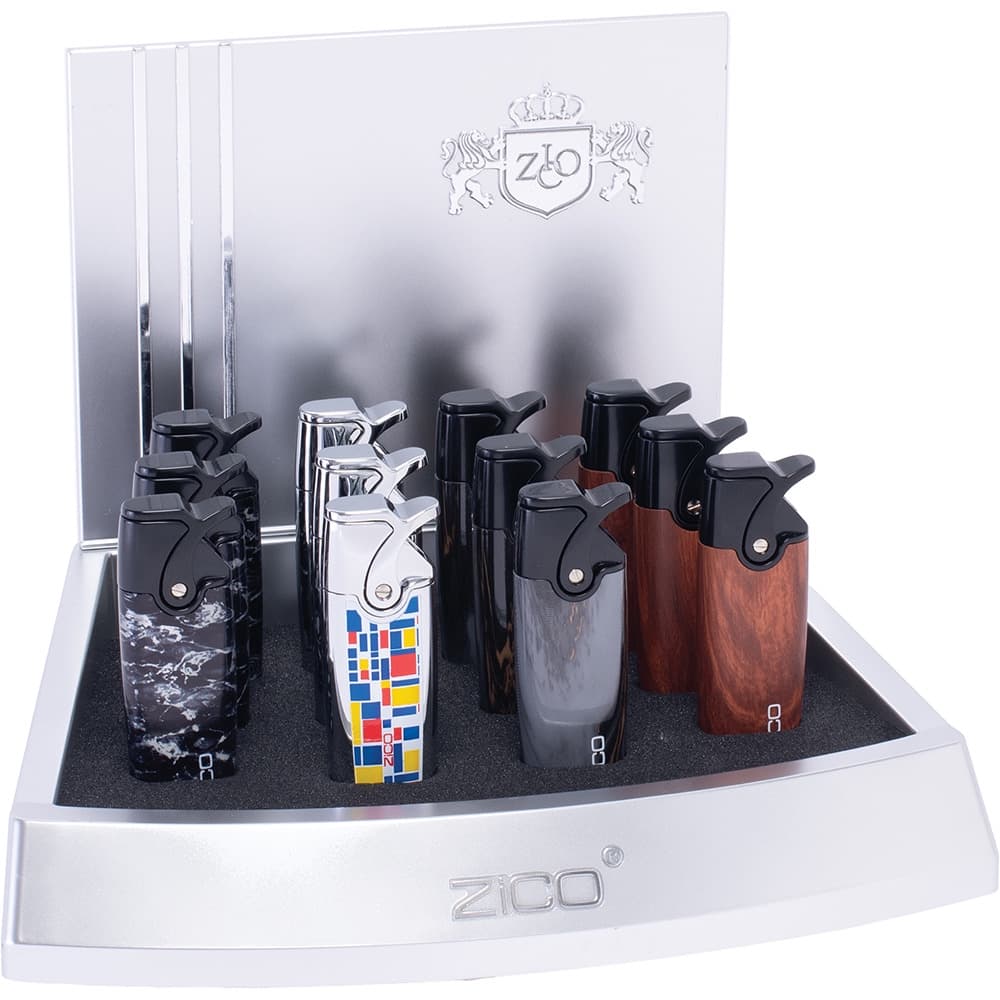 ZD123  12ct Zico Single Jet Torch with Print