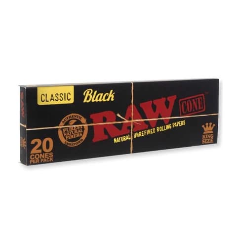 RAW CLASSIC BLACK KING SIZE  CONES (20 CONES PER PACK)