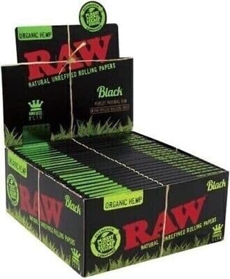 Raw Black Organic Hemp KingSize Slim 50per box 32 leaves