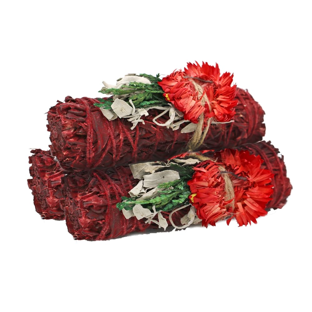 4″ Jolly Holiday Dragon's Blood Sage Smudge Stick (Pack of 8) (70801)