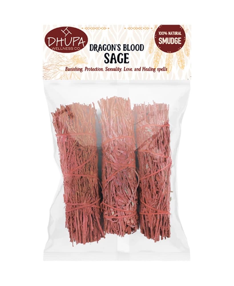 4″ Dragon's Blood Sage Smudge Sticks (Pack of 3)