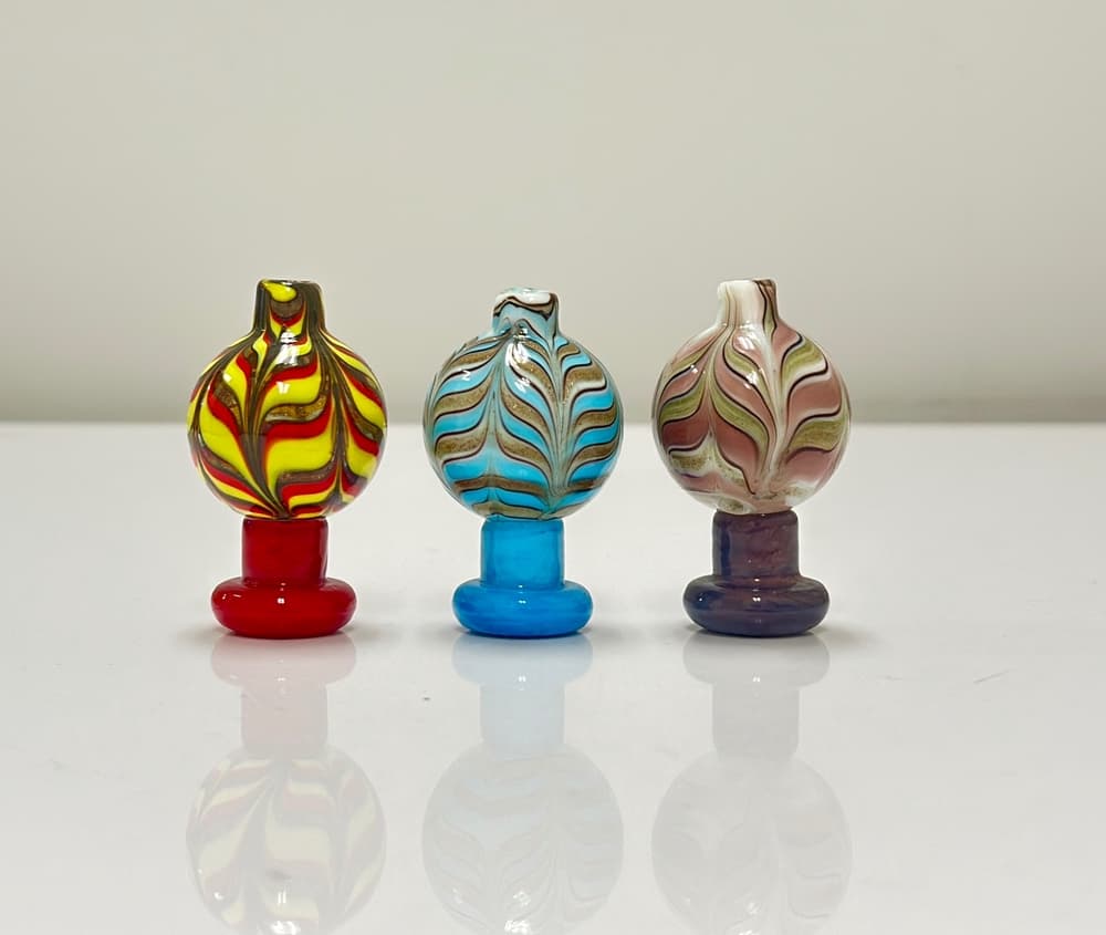 CC40 - Red Swirl Bubble Carb Cap (Pack of 5) (Unit Cost $4.99)