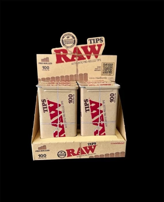 RAW TIPS PRE-ROLLED (6 PACK PER BOX) (100 TIPS PER PACK)
