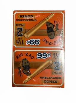 Zig-Zag (2 pack) (1 1/4) Unbleached Cones