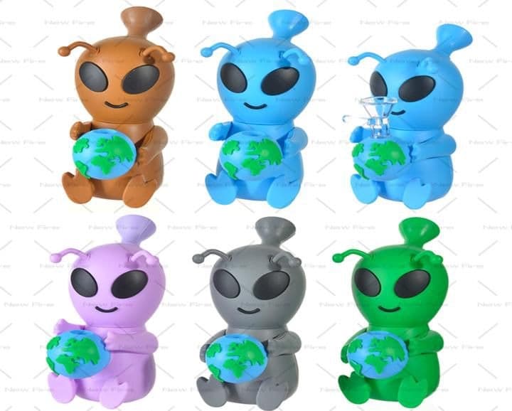 H376 - Silicone Baby Alien Holding The Earth