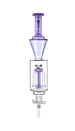 TXNC25 – 14″ Toxic Diamond Top Showerhead Perc Nectar Collector w/ Glass Tip