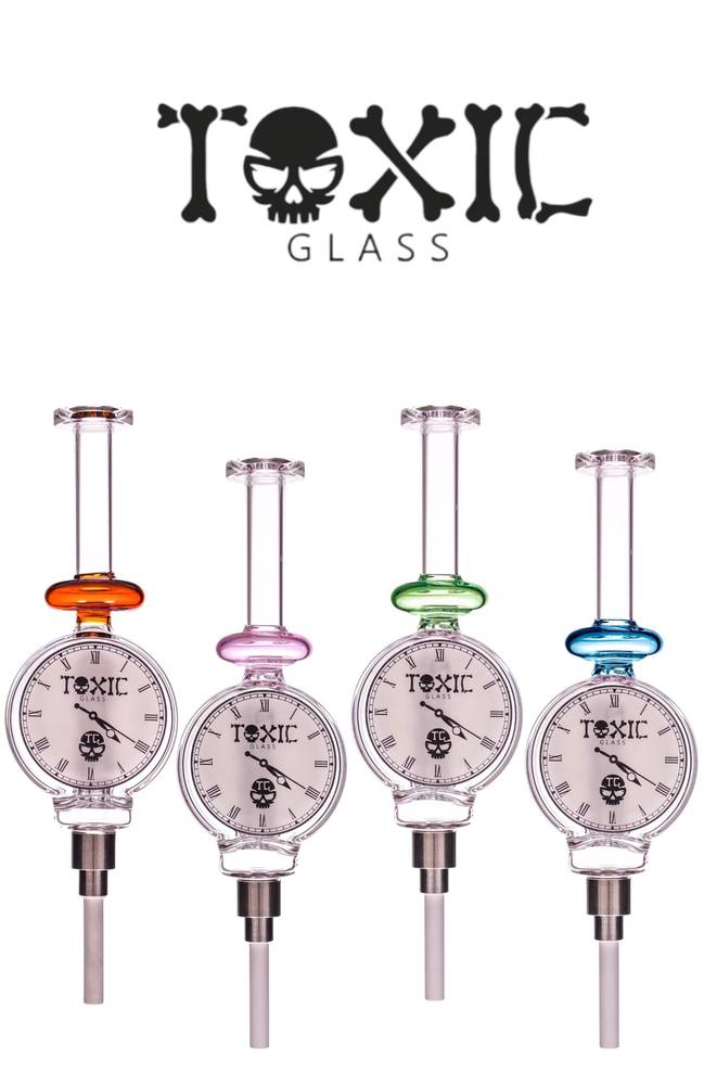 TXNC56 - Toxic 420 Clock Nectar Collector with 14MM Ceramic Tip
