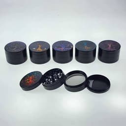 K59 - 2" 4 Parts Black Tree Design Grinders (12ct) (Unit Cost $3.99)