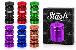 MK100 STASH -- MK100 PREMIUM STASH GRINDER W/ BUILT IN STASH JAR (5 PARTS)