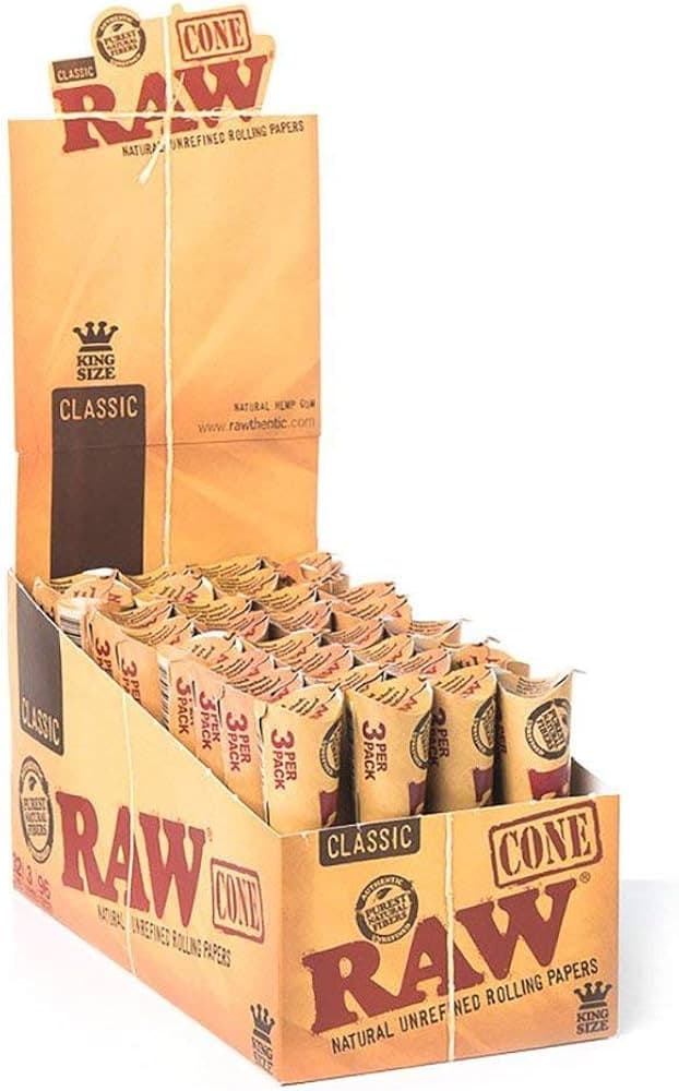 RAW CLASSIC KING SIZE CONES (3 CONES PER PACK)